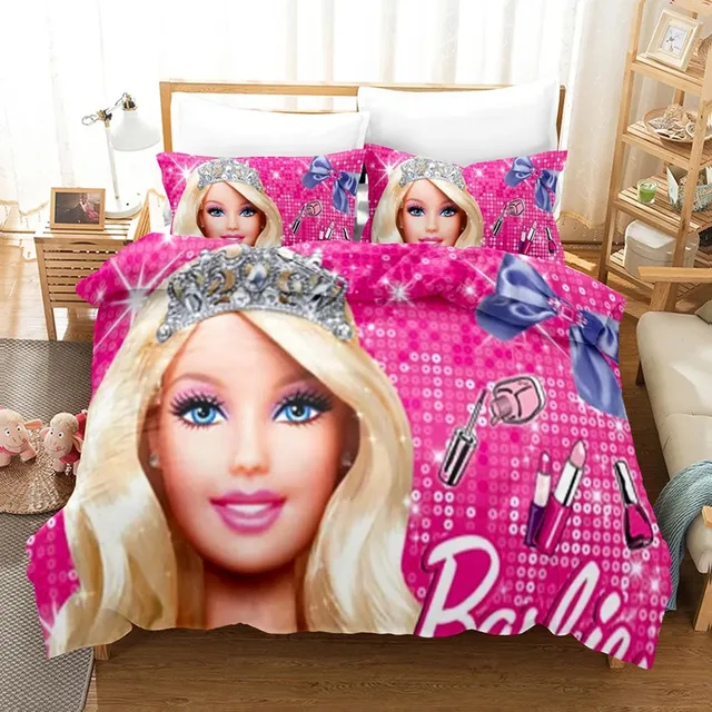 Double Bed Barbie Bedding Full Size Cute Pink B-BarbieS Doll Duvet