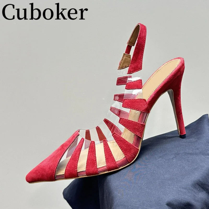 

Женские замшевые туфли-лодочки, модельные туфли-лодочки с острым носком и высоким каблуком, обувь для банкета, лето 2024