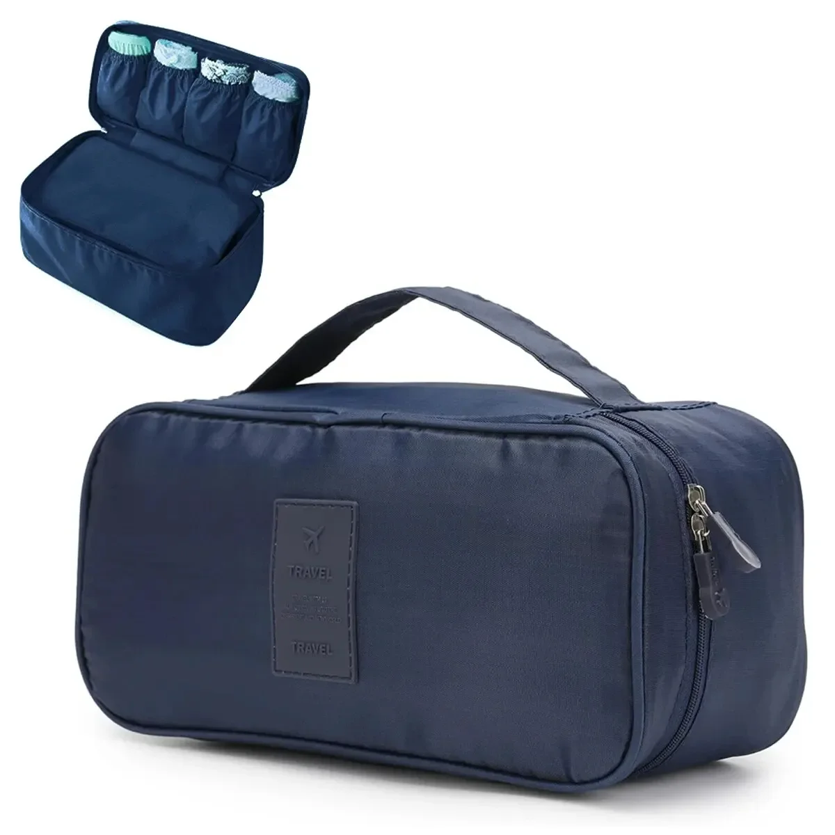 Compact Travel Organizer Bag - Multi-Function Underwear & Toiletry Storage Case