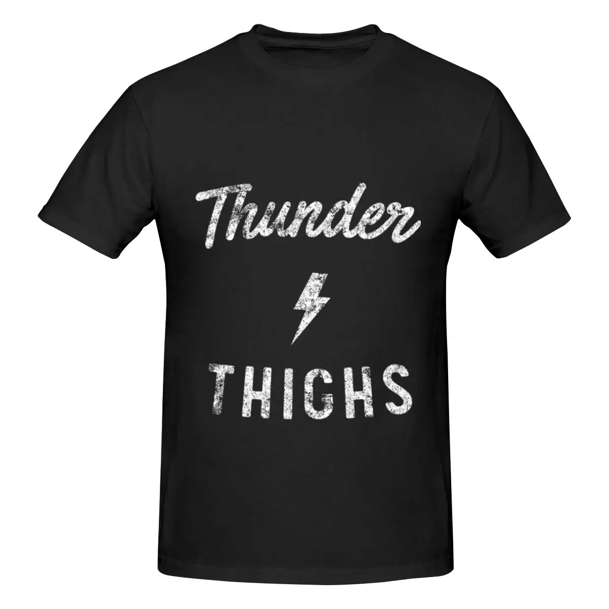 

High Quality 100% Cotton Thunder Thighs Fitted T-Shirt Racerback Men's Basic Short Sleeve T-Shirt