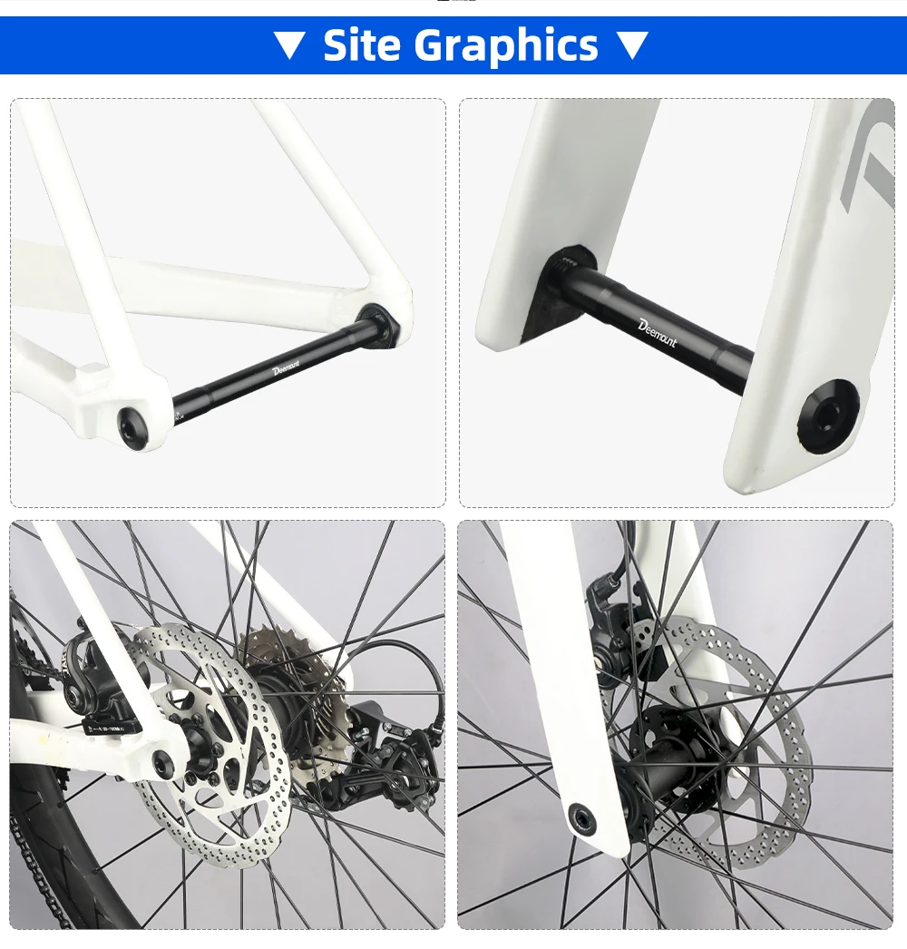 Dee mount m12 * p 1,5 Durchgangs achsen L120-181mm für Straßen rad Vorderrad gabel Ausfallende Abstand 142mm MTB Hinterrad nabe 148/mm Aluminium welle – Detail 11