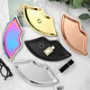 Korean Style 1PC Stainless Steel Lip Shaped Jewelry Storage Tray Home Cosmetics Metal Necklace Earrings Tray Kitchen Organizer 1