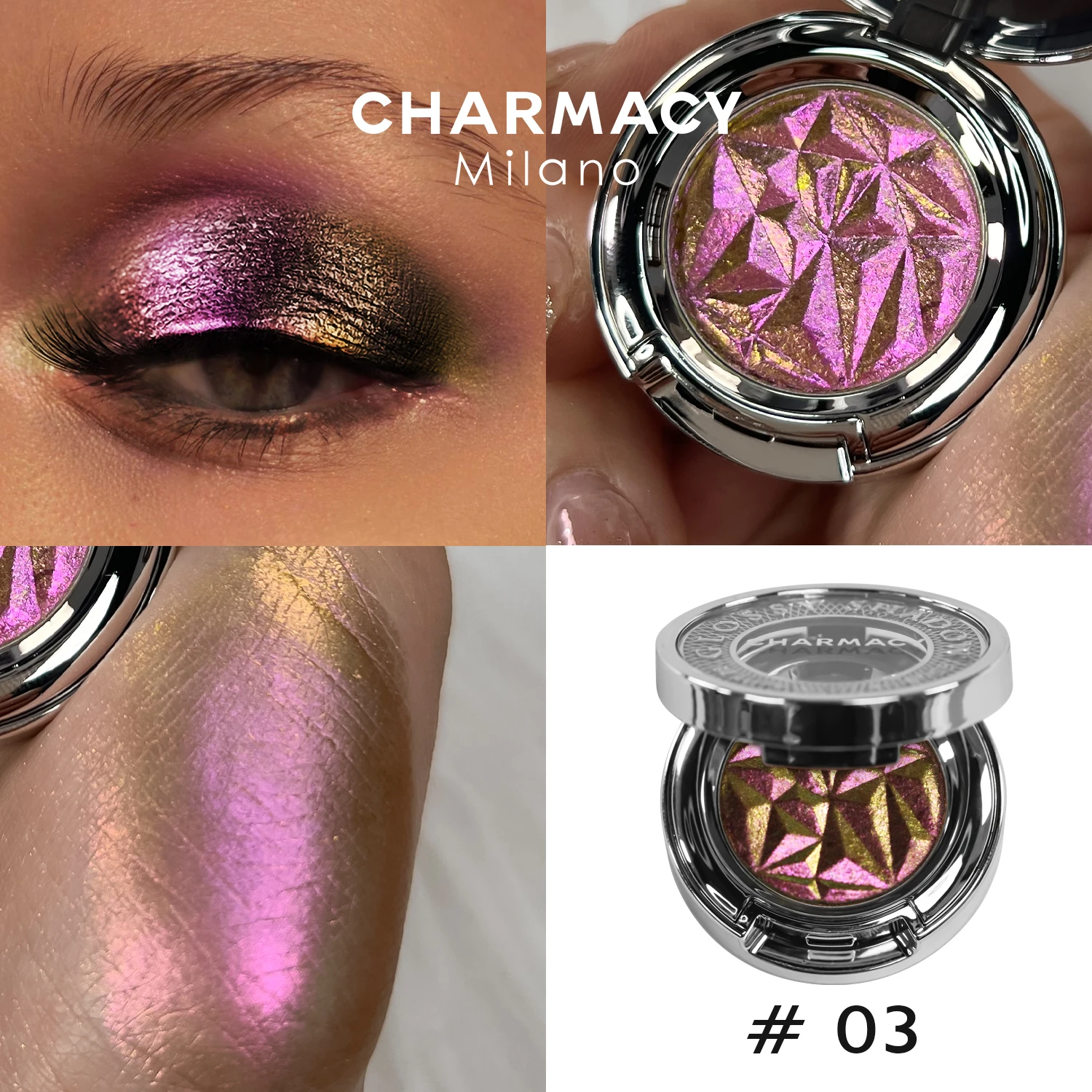 Палетка теней для век CHARMACY Duochrome, высококачественные пигментные тени с блеском, стойкий профессиональный макияж, косметика для женщин