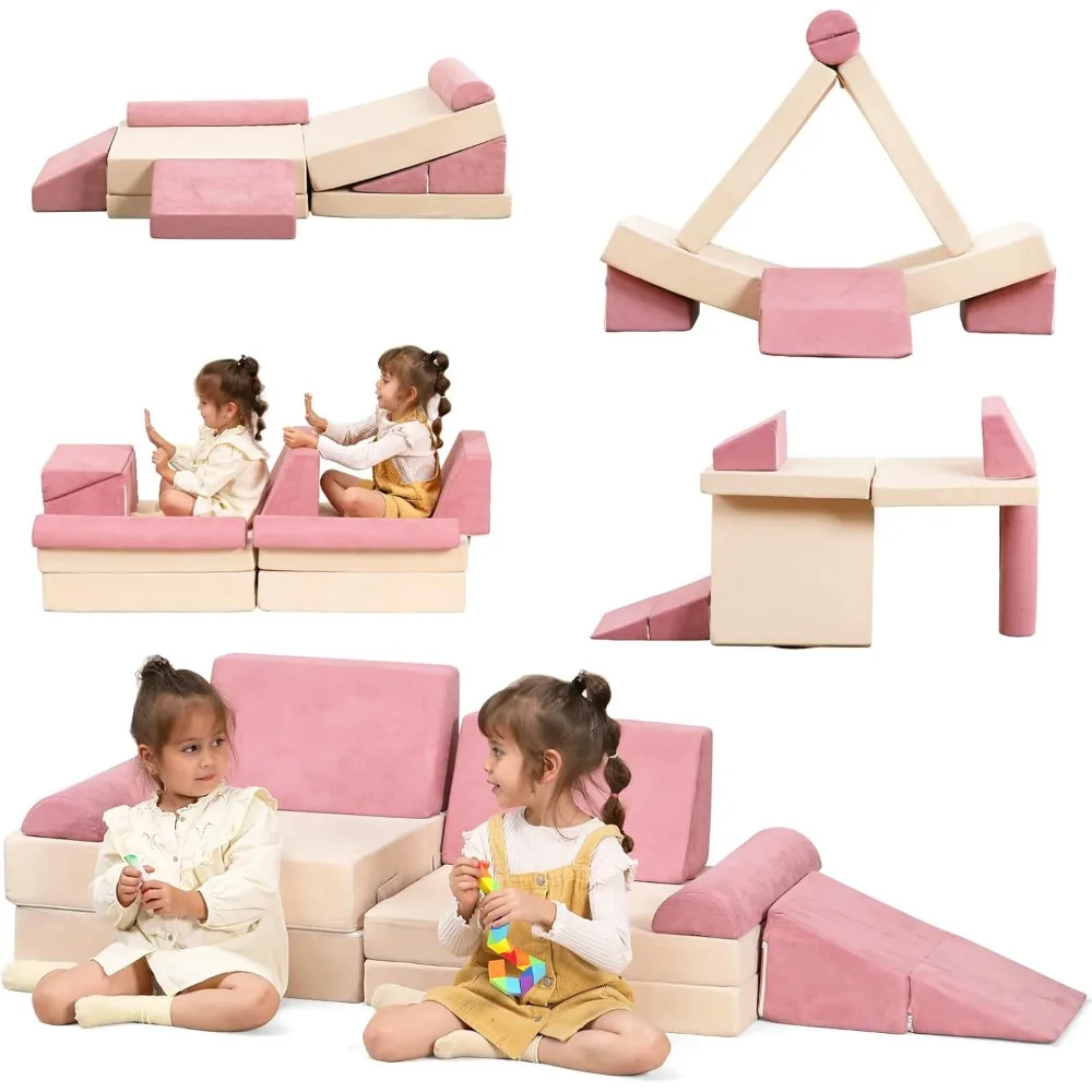 Kids Couch, Play Couch Sofa for Kids Imaginative Furniture Play Set for Creative Kids, Couch Sofa Foam Play Couch Indoor Outdoor 6