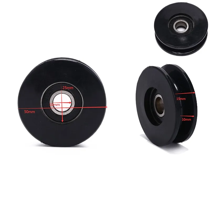

1pc 50mm Black Bearing Pulley Wheel Cable Gym Equipment Part Wearproof gym kit