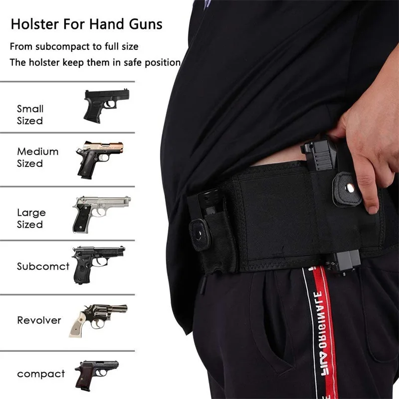 Tactical Belly Gun Holster Concealed Carry Waist Band Pistol Holder with Magazine Bag Invisible Waistband Holster pistol holster,gun holster