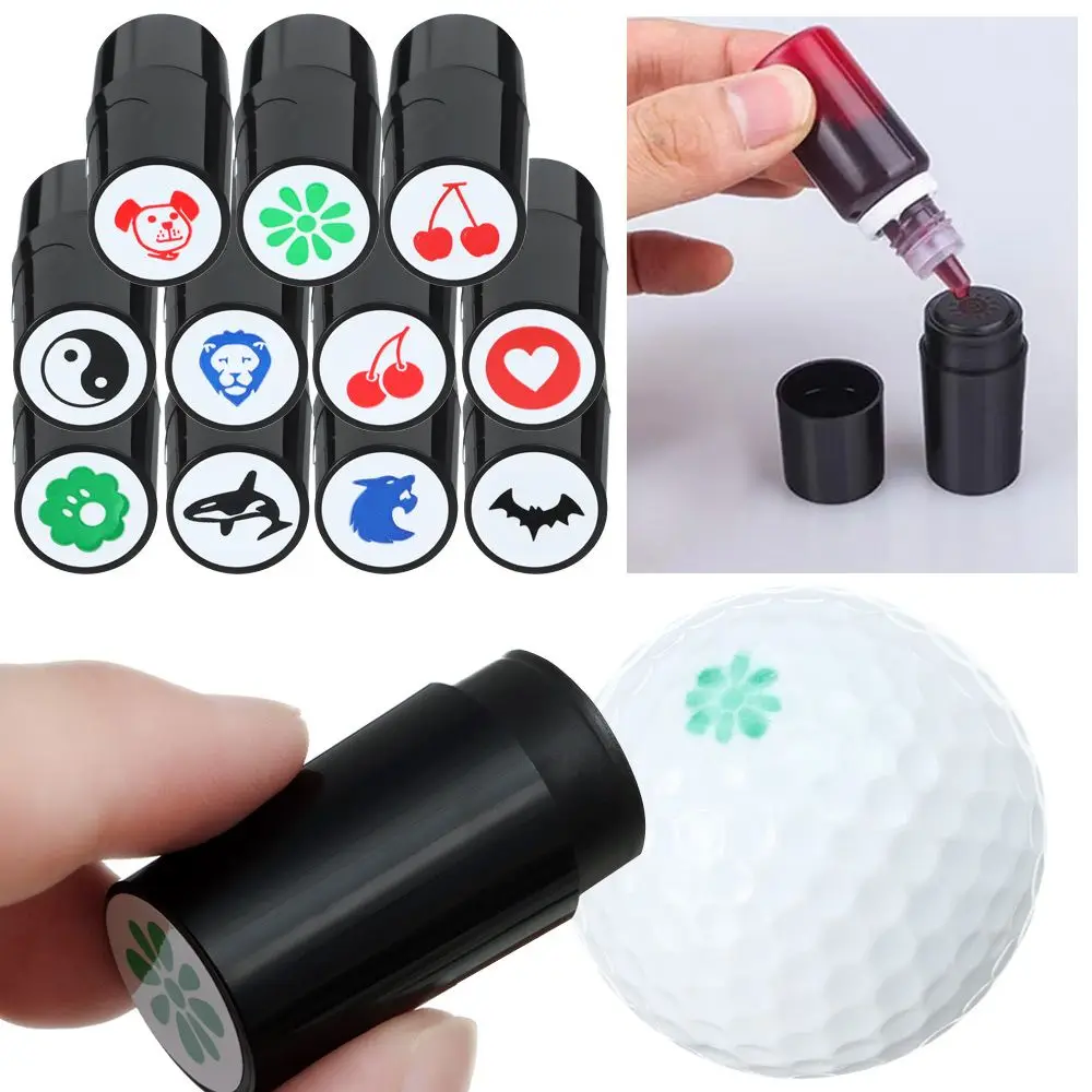 High Quality Plastic Golfer Gift Quick-dry Golf Ball Stamper Golf Accessories Golf Stamp Marker Mark Seal 3 pcs adjustable golf plastic tees golf ball holder golfer training practice tool rotatable limited step down golf tees 80mm