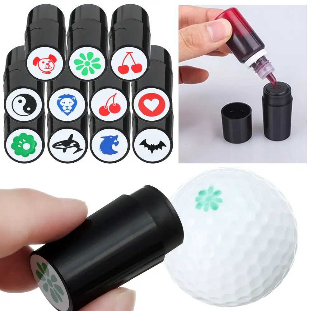 High Quality Plastic Golfer Gift Quick-dry Golf Ball Stamper Golf Accessories Golf Stamp Marker Mark Seal golf bag for men golf ball storage pouch innovative golf ball pockets gag gift for uncle dad grandpa boyfriend golf accessories