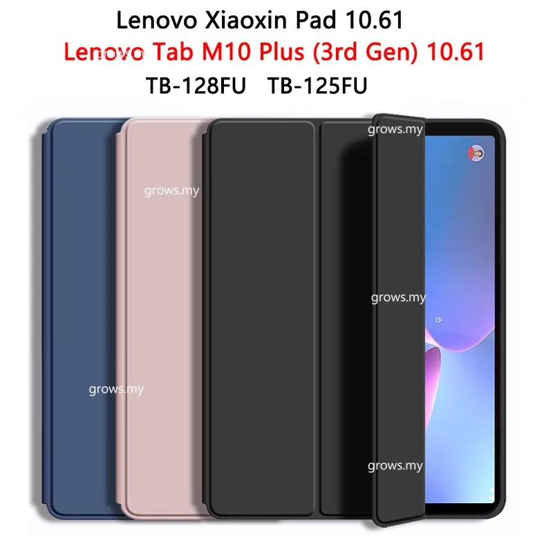 

Tablet Case For Lenovo Xiaoxin Pad 2022/Tab M10 Plus 3rd Gen 10.61 TB-128FU TB-125FU Soft Silicone Shell Flip Smart Cover
