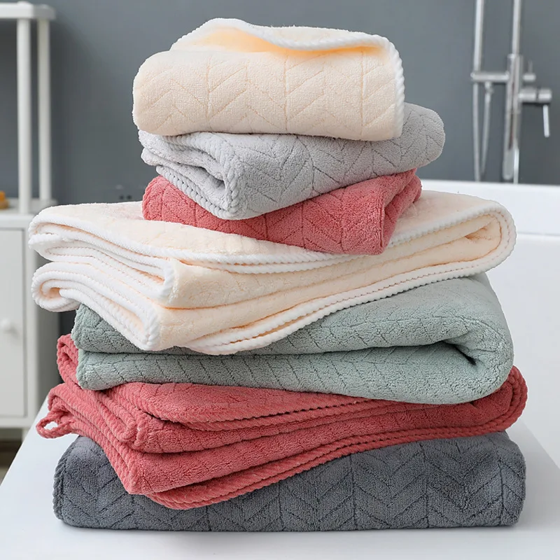 Thickened Coral velvet bath towel increases water absorption adult bath towel solid colordark grey soft affinity face towel 6