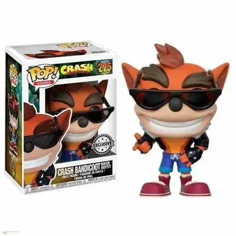 thumbnail image 1 of FUNKO  mes Crash Bandicoot Biker tfit 275#  Crash Bandicoot Chase Grey 273# Exclive Vinyl Figrue l Child Toys, 1 of 5
