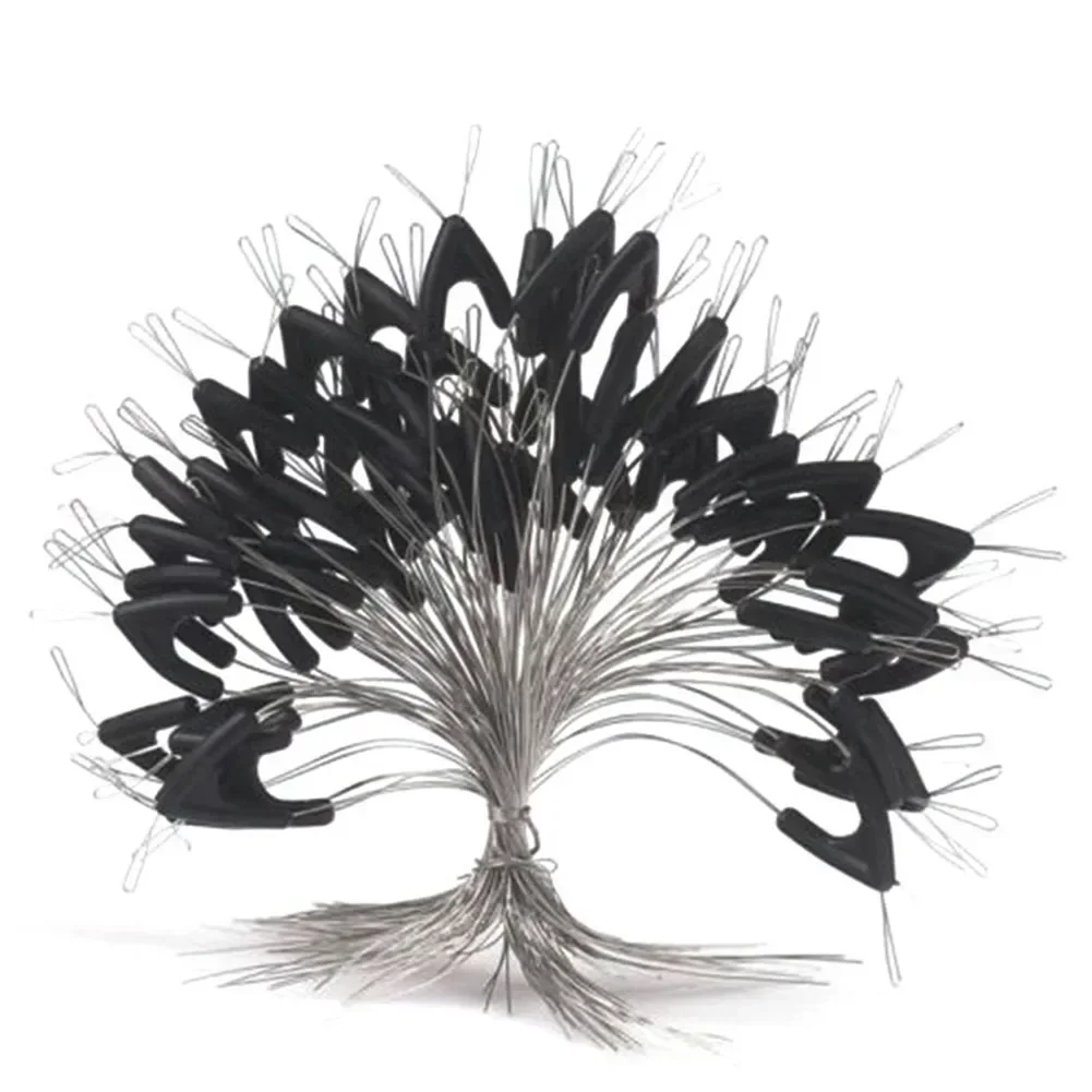 50pcs Double Hooks Contactor Device Line Space Bifurcation Eight Type Space Bean Line Swivel Tying Tool Fishing Accessories