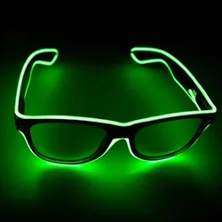Illuminated Neon Party Sunglasses - Vibrant Glow Light - Up Glasses for Festivals & Celebrations (Fluorescent green)