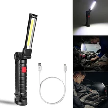 

Rechargeable LED Bar Work Light Portable COB Flashlight Torch USB Magnetic COB Lanterna Hanging Hook Lamp For Outdoor Camping