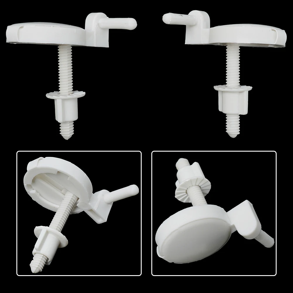 Toilet Accessories For Toilet Seats Fixtures Toilet Screw WC White 2PCS 69*46mm ABS Plastic Fixing Accessories Kit Hinge Bolt Screw