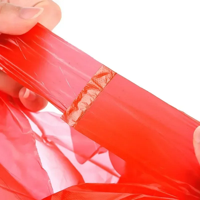 Red Plastic Grocery Shopping Bags with Handle for Retail Supermarket