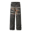 24FW Heavy Fabric Y/PROJECT Jeans Men Women High Street Vintage Washed Black Patch Embroidery Denim Pants Oversized Trousers 2