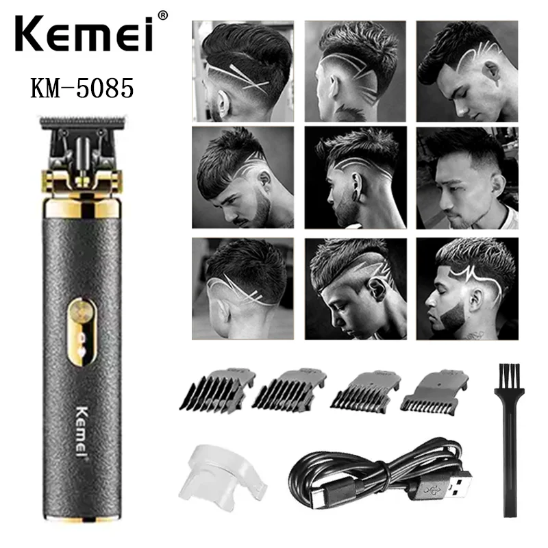 

KM-5085 Rechargeable Waterproof Body Beard Trimmer Hair Clippers Cordless Barber Grooming Sets Hair Trimmer for Men
