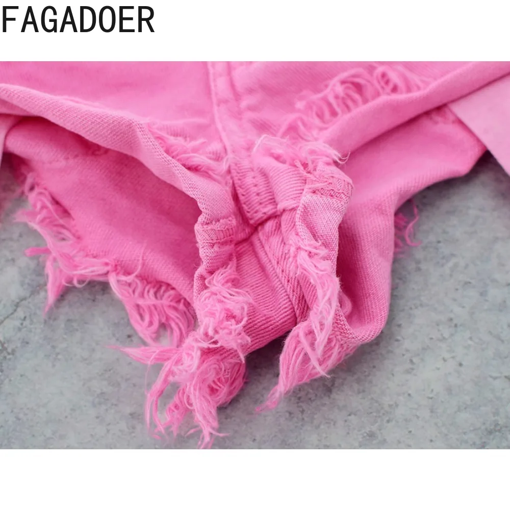 FAGADOER Candy Color Fashion Street Style Clothing Women Low Waisted Button Denim Shorts Female Y2K Matching Hot Cowboy Bottoms