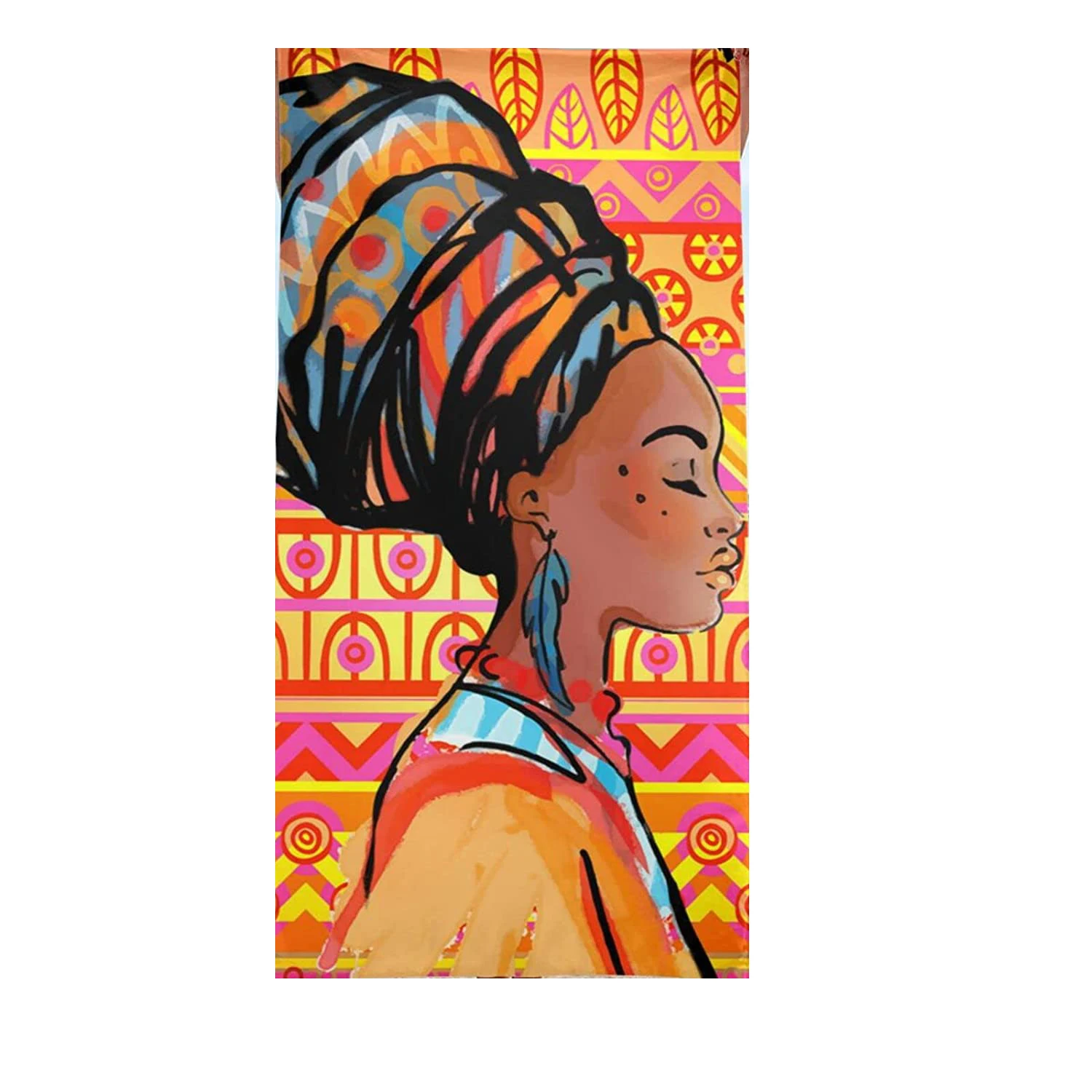 

A Woman With A High Bun Quick Drying Towel