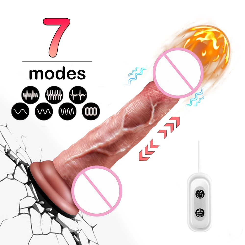 1 pc Realistic Dildo Vibrator 7 Frequency Vibrating Stretchable Thermostat Massager G spot Stimulator Sex Toys Sexy Toys