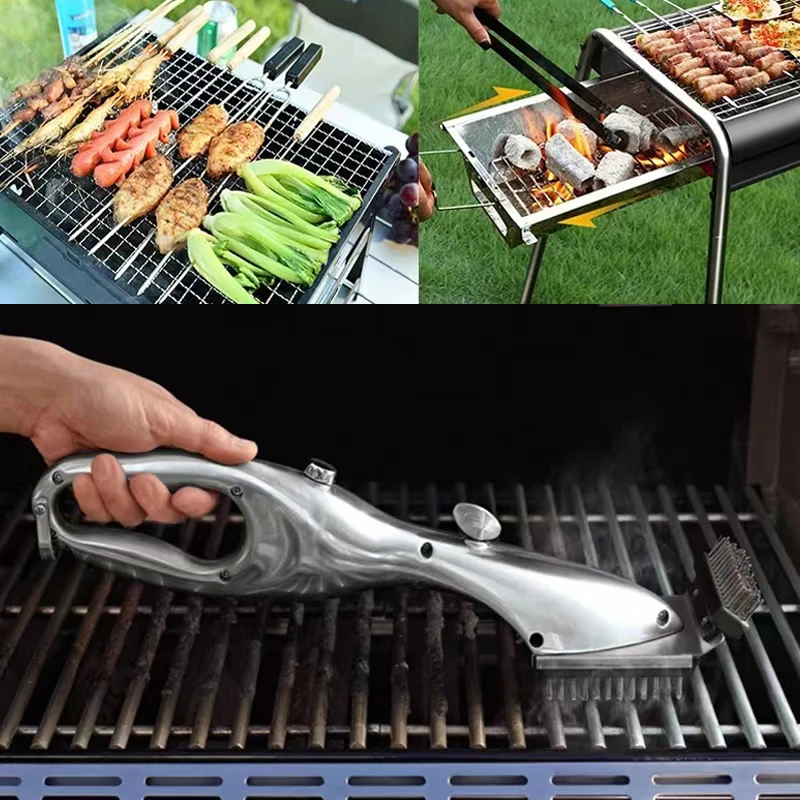 Barbecue Grill Cleaning Brush Portable Barbecue Grill Steam Cleaning Tool Steam or Gas Accessories BBQ Tool Cleaner Kitchen