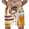 Beer Pattern Beach Shorts For Men Hawaiian Summer Holiday Casual Shorts Street 3d Printed Beer Festival Surfing Board Shorts 3