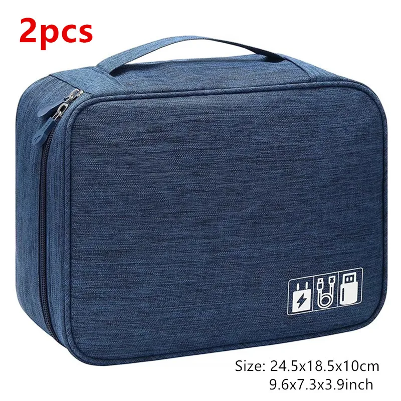 Compact Waterproof Electronics Organizer - Portable USB & Cable Storage Pouch