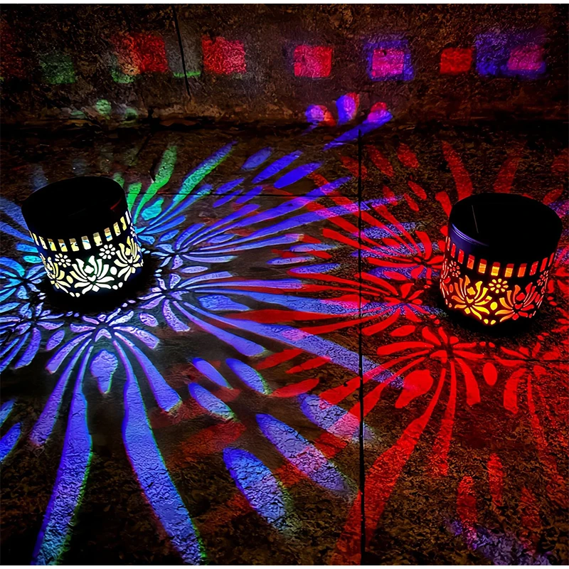 Solar-Powered Outdoor Mandala Projector Wall Lamp - Waterproof Decorative Garden & Patio Light