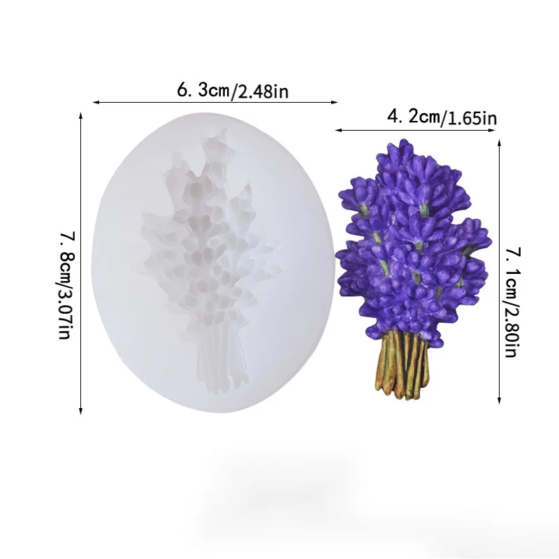 【Silicone Flower Mold Set】6Set of Silicone Flower Molds-Plum Blossom、Lavender、Linglan、Osmanthus、Hydrangea Candle Shape、Aromather