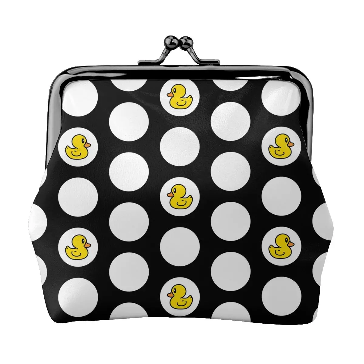 

Polka Dot Shower Duck Coin Purse Small Kiss-Lock Change Pouch Clasp Closure Buckle Wallet For Women