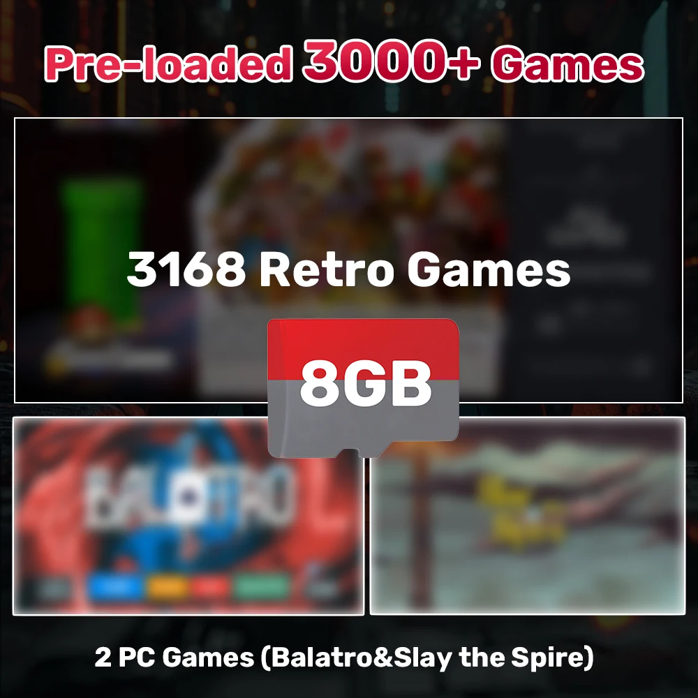 Scheda TF da gioco con giochi retrò 3168 e 2 giochi per PC per Rog Ally/Rog Ally X/GPD WIN4/LEGION GO/WIN PC e laptop Scheda da gioco da 8 GB Plug & Play 3