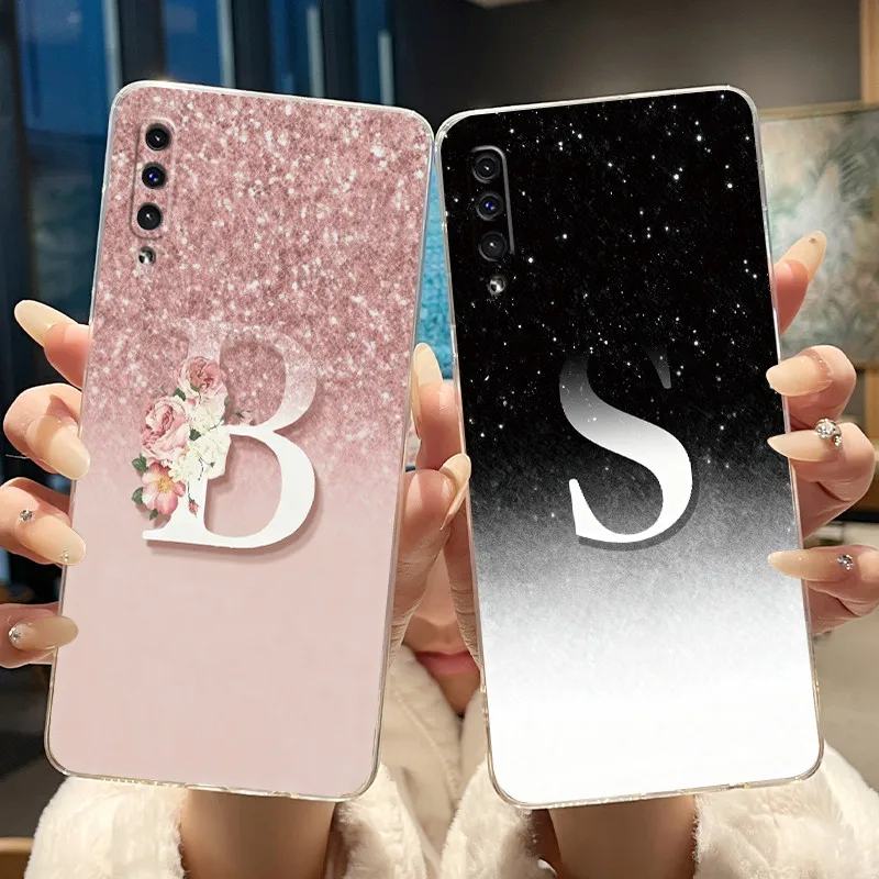 Elegant Clear Soft Silicone Protective Back Cover with Luxury Letter Design