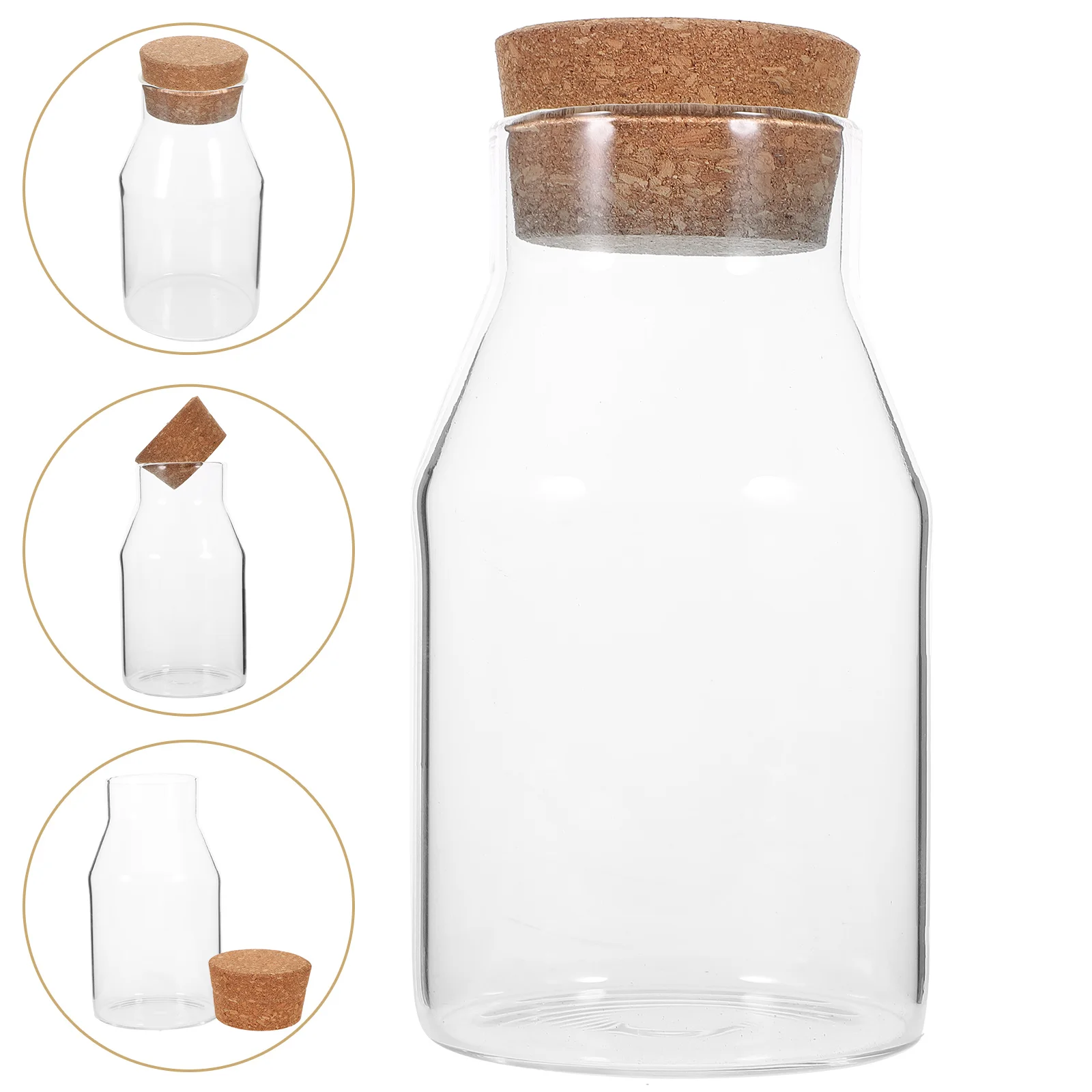 

Clear Glass Canister with Cork Stopper Household Sealed Can Glass Storage Container Glass Food Canister with Airtight Cork Lid