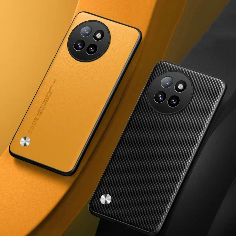 Luxury Leather Shockproof Phone Case - Plain Skin Soft Back Cover