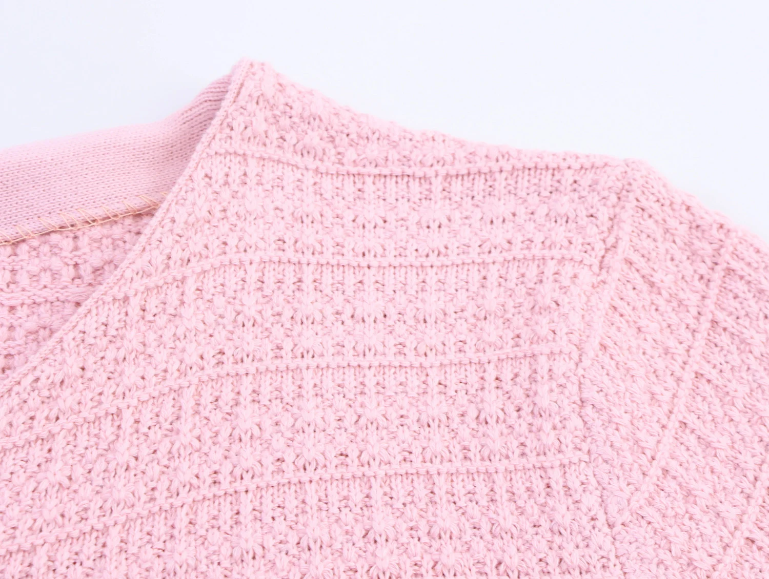 ZERAINS Sommer neue Damenbekleidung europäische und amerikanische geschichtete Dekoration Rundhals Kurzarm gestrickt dreiteiliges Set – Detail 36
