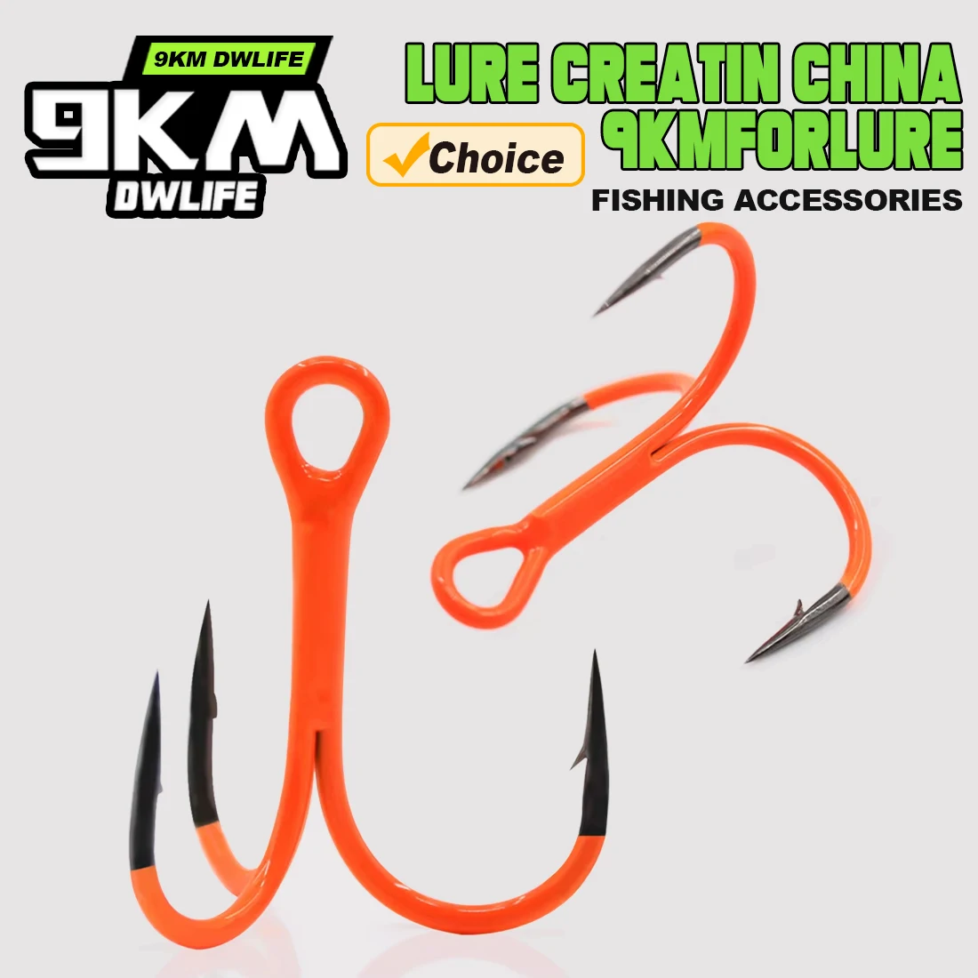 10Pcs Triple Hook Treble Hooks 2X Strong for Deep Freshwater Applications, Orange Ultra Violet (UV) 10Pcs Triple Hook Treble Hooks 2X Strong for Deep Freshwater Applications, Orange Ultra Violet (UV)