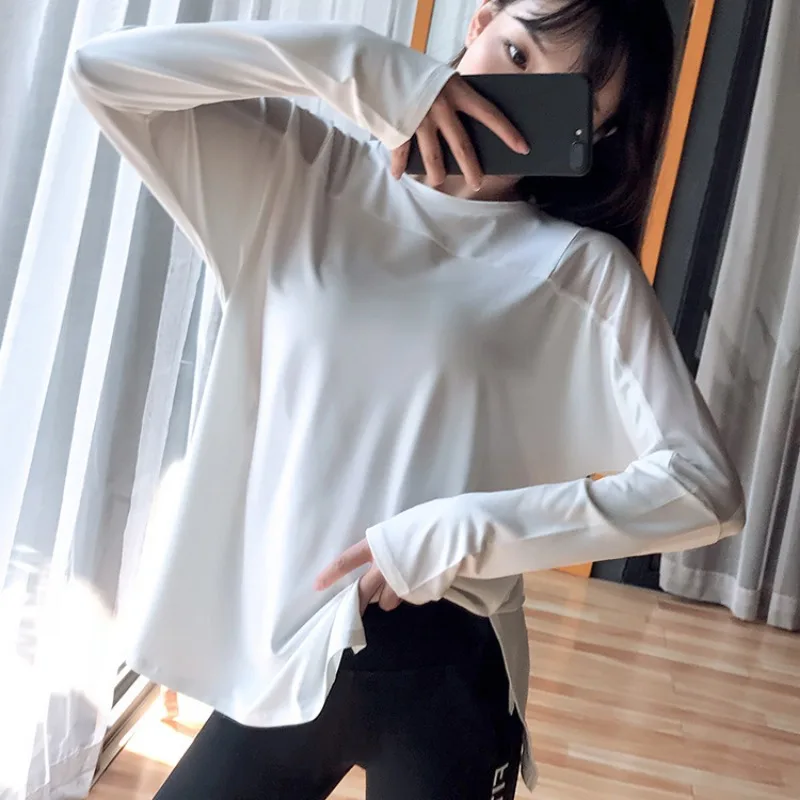 Sport Top Fitness Long Sleeve Running Shirt Women Blouse Gym Loose Plus Size Workout Tops Yoga Shirts Jacket Excercise Clothes