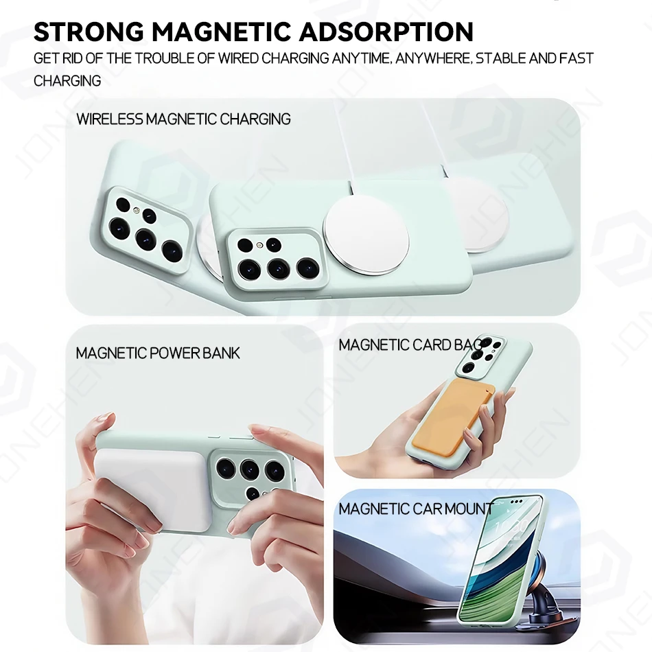 Magnetic Liquid Silicone Wireless Charging Case with MagSafe Compatibility