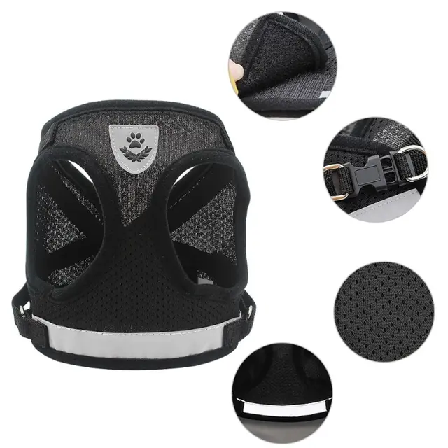 Pet Dog Tshirt Leash Leash Under Vest Harnesses Mesh Breathable Adjustable Easy Control Reflective Undershirt Dog Harness Collar 4