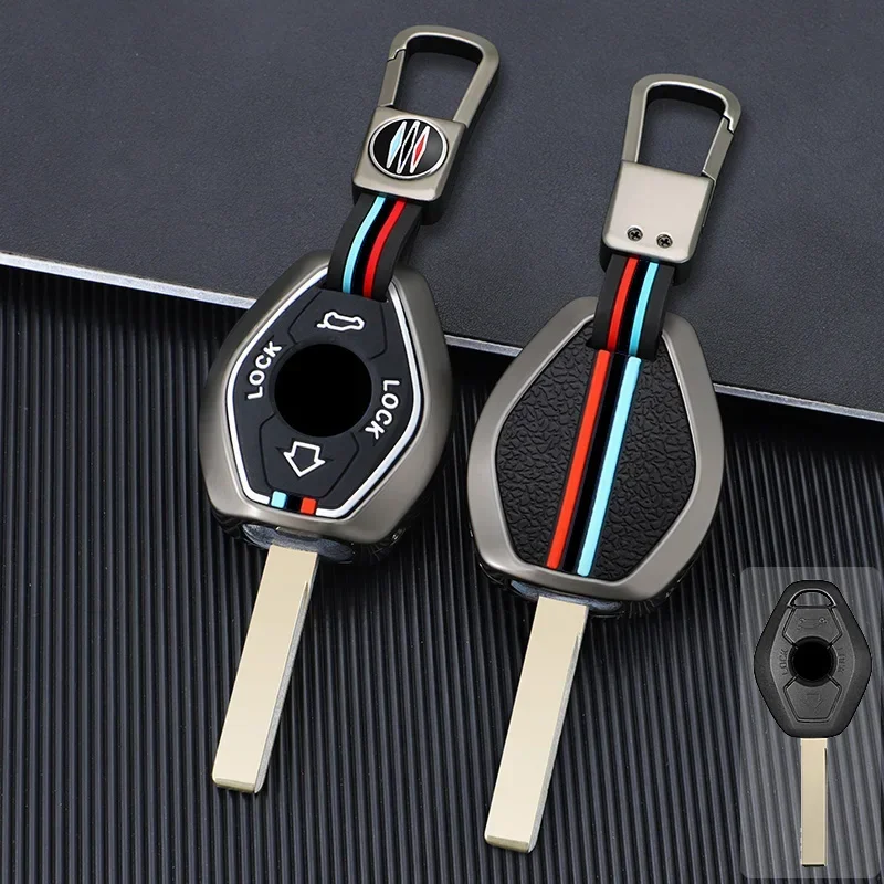 Zinc Alloy Silicone Car Key Case Cover for BMW 3 5 7 Series X5 E53 X3 F83 E46 E39 E38 E60 E63 E61 E64 330i Z3 Z4 E85 E86 M5 325i key case key case cover car key shell remote control case cover