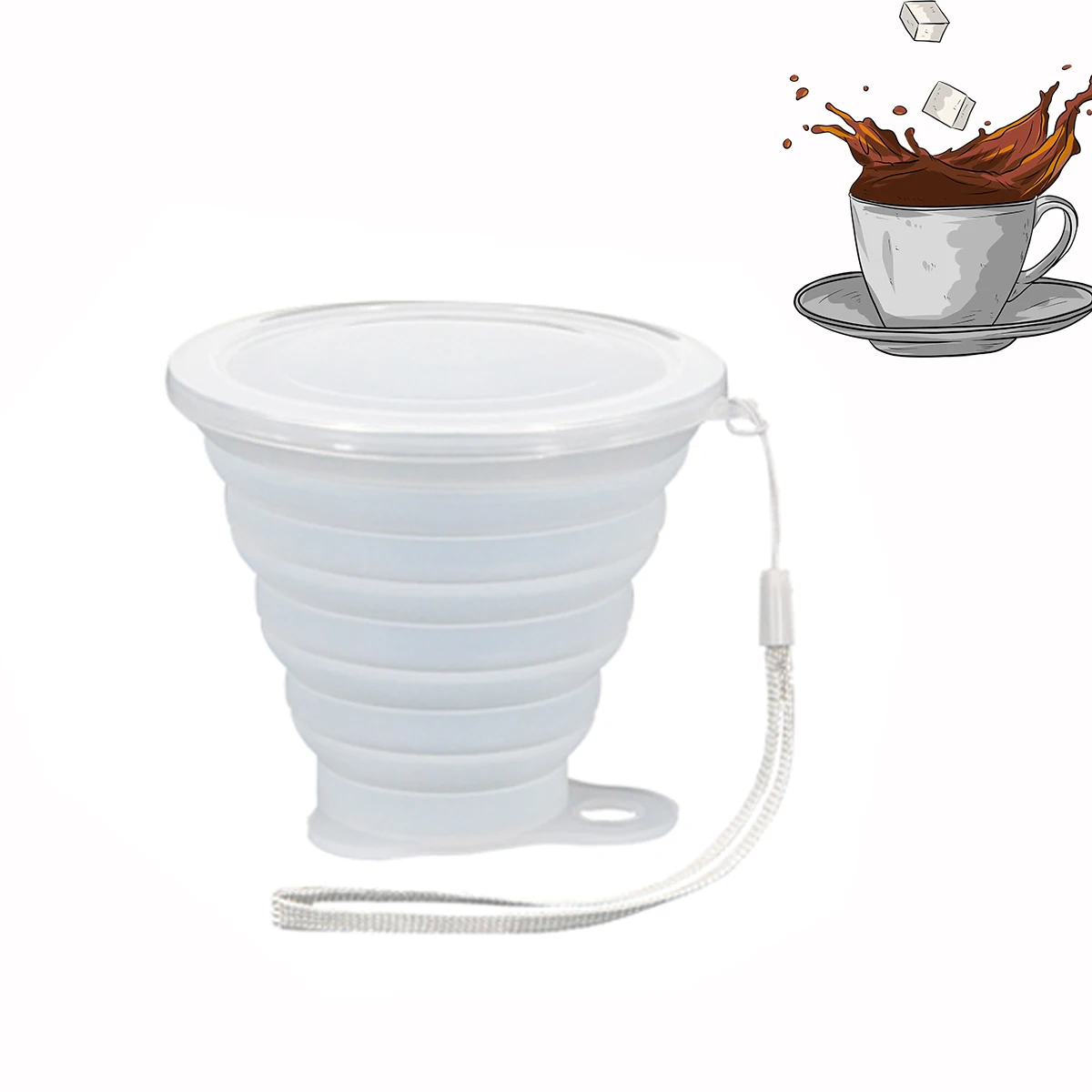 2 Tazze Da Viaggio Pieghevoli In Silicone - Bicchieri Portatili Con Coperchio, Senza BPA, Per Outdoor