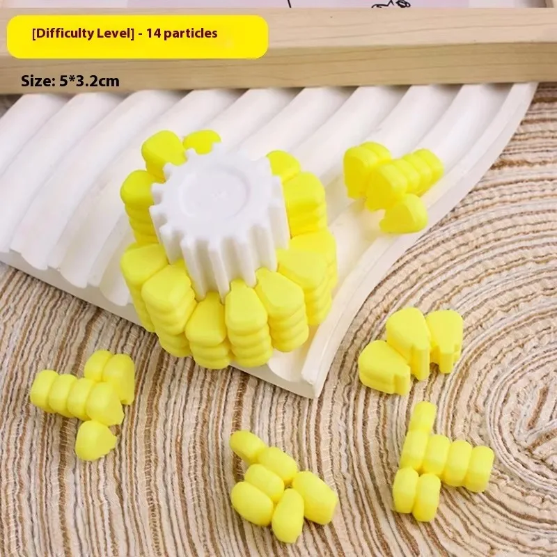 3D 프린팅 옥수수 매직 큐브 스트레스 해소 장난감 테트리스 직소 퍼즐 독창성 두뇌 발달 어린이 퍼즐 장난감
