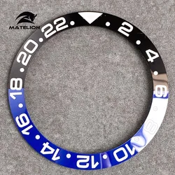 Ceramic Alloy Watch Bezel Insert Ring - 38mm Slope Fit for 40mm Watch Case, Men's Diving Watch Accessory (Ceramic black blue)