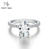 MINTYBOX S925 Sterling Sliver Oval Cut 3.5CT Moissanite Diamond Ring for Women Passed Tester Engagement Rings Travel Jewelry 1