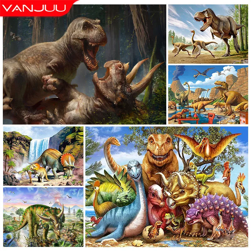 5D Diamond Painting Kits Dinosaur Embroidery Triceratops