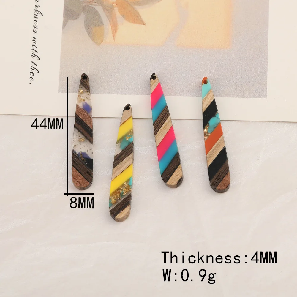 Cordial Design 50Pcs 8*44MM DIY Accessories/Hand Made/Stick Shape/Natural Wood & Resin/Charms/Jewelry Findings&Components - cordial