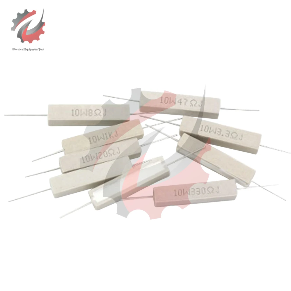 

10PCS 10W Cement resistance 1Ω~ 10k Cement resistor Power Resistance