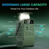 200W DC Power Bank 192Wh Powerstation Portable Power Station LiFePO4 Battery 60000mAh 200W Solar Generator for Outdoor Camping 4