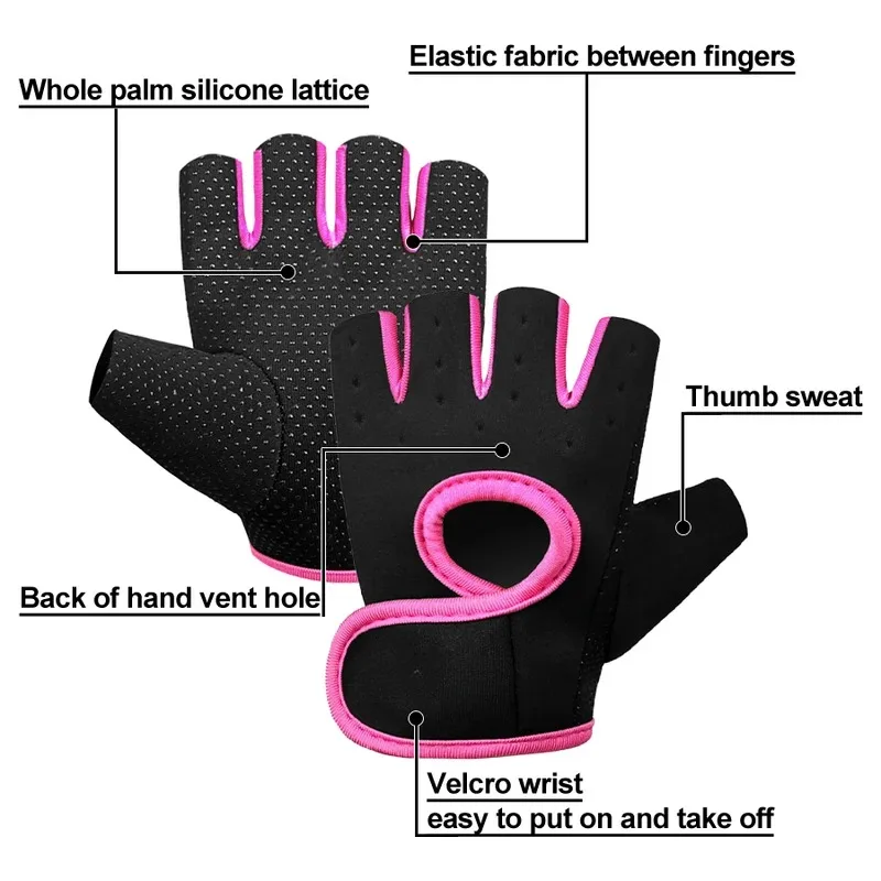 Half-Finger Cycling Gloves Sweat-Absorbent Breathable Anti-Slip Wear-Resistant Fitness Bicycle Gloves for Active Use